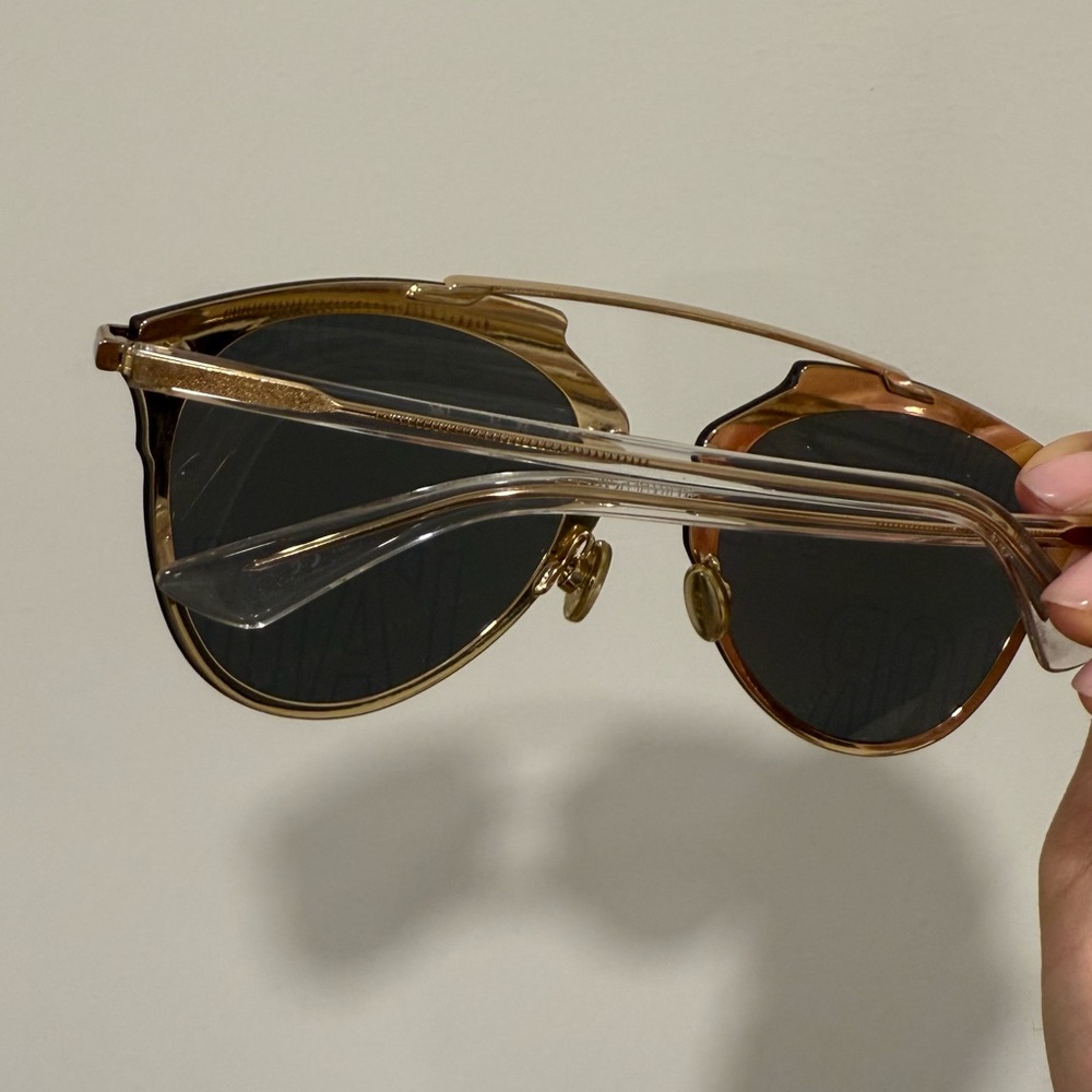 Dior Black and Gold Reflective Sunglasses - Picture 5 of 5